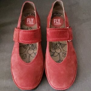 FLY London Suede Mary Janes